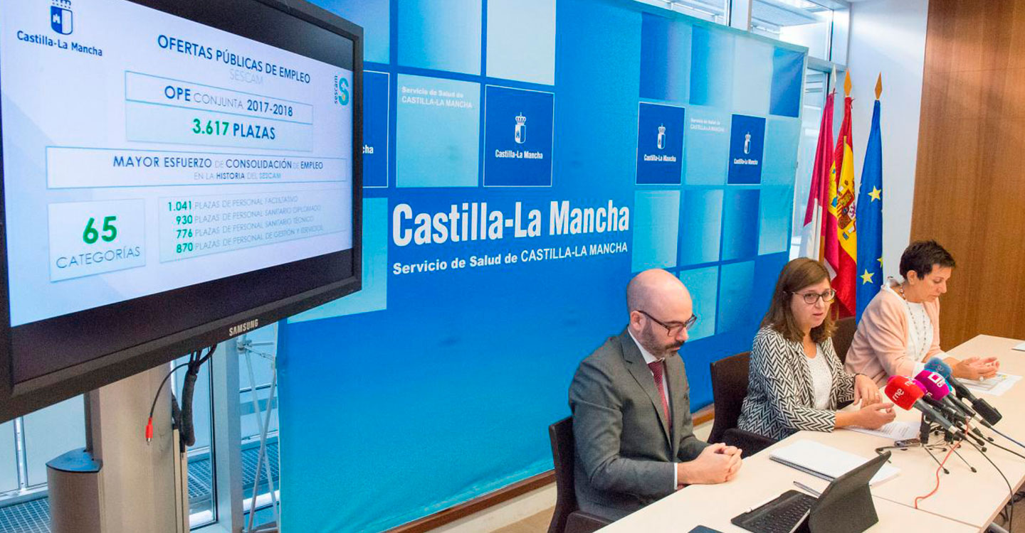 El Gobierno de Castilla-La Mancha va a realizar esta legislatura el mayor esfuerzo de consolidación de empleo de la historia del SESCAM
