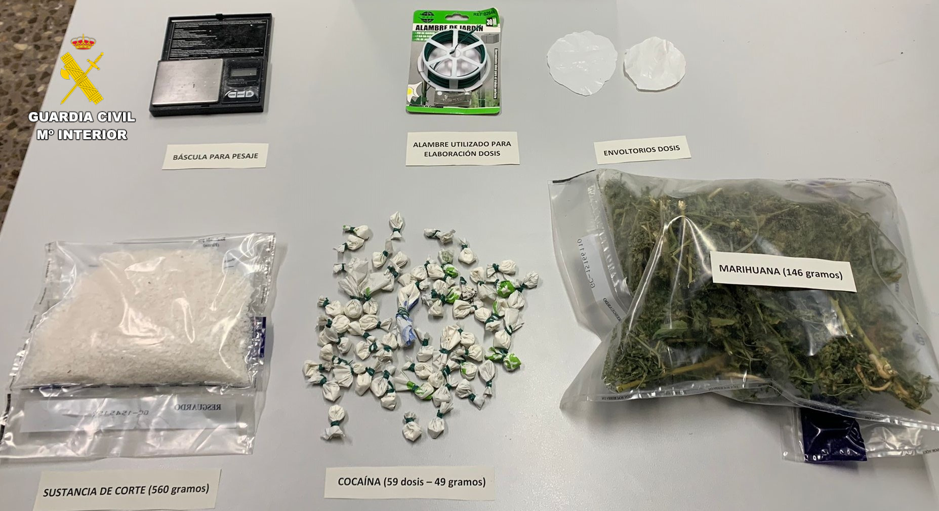 La Guardia Civil de Albacete detiene a una persona y desarticula un punto de venta de drogas