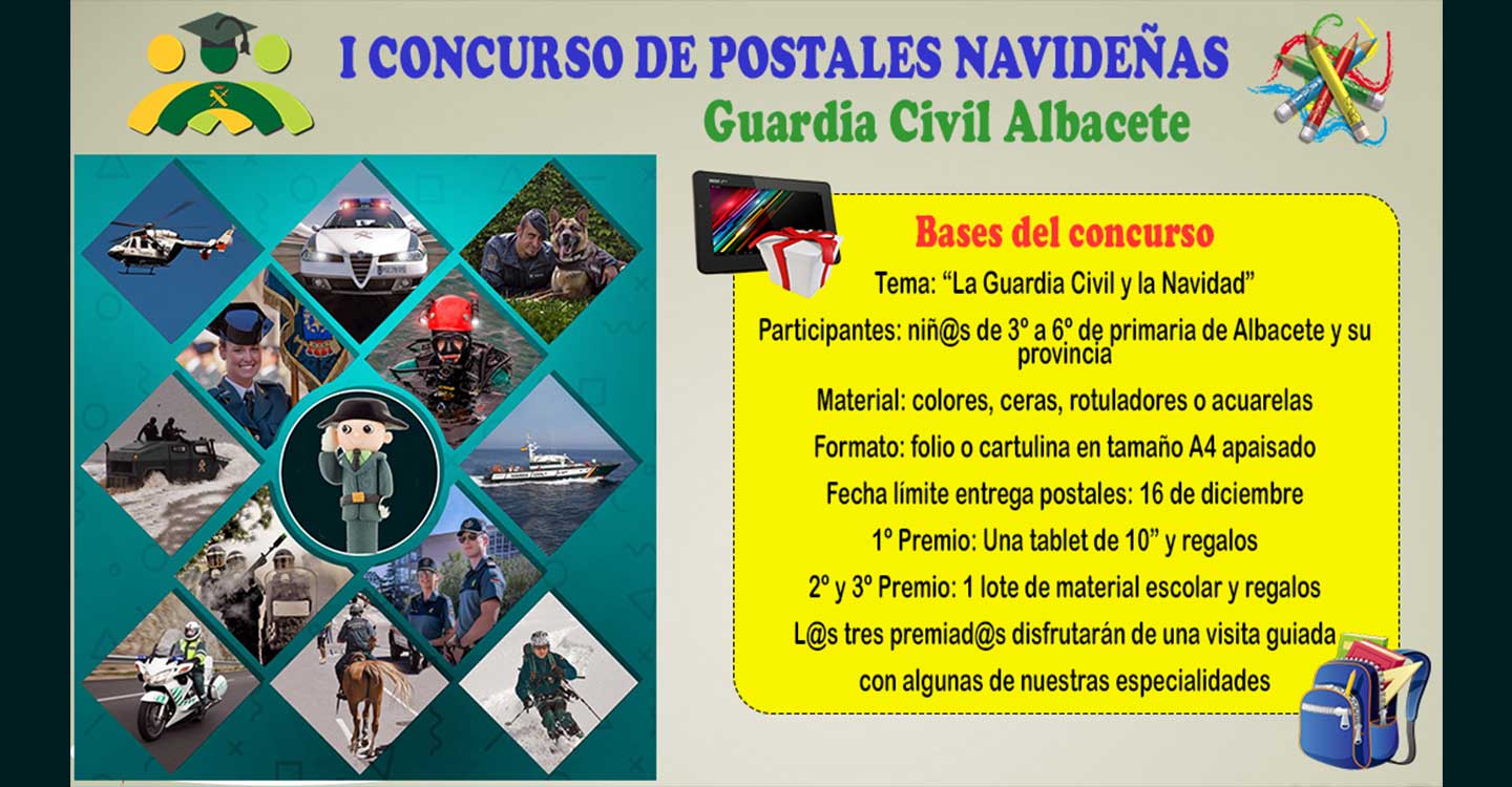 La Guardia Civil organiza un concurso de postales navideñas para alumnos de centros docentes de Albacete y su provincia 