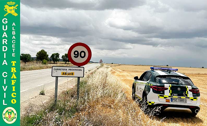 La Guardia Civil de Albacete investiga al conductor de un turismo por un delito contra la seguridad vial al circular con exceso de velocidad