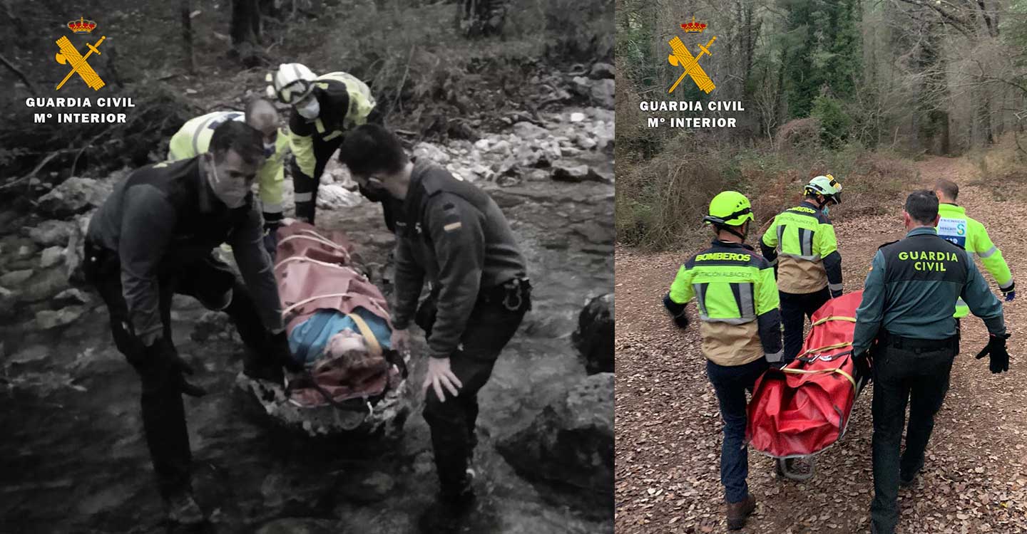 La Guardia Civil participa en el rescate de una persona que se había accidentado cuando practicaba senderismo en el término municipal de Riópar 