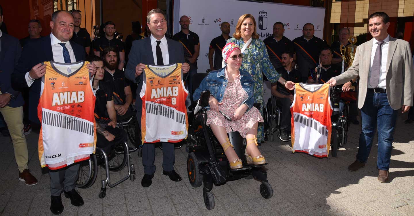 Emiliano García-Page, ha recibido, en Albacete, al Club de Baloncesto en Silla de Ruedas AMIAB, recientemente proclamado Campeón de Europa     