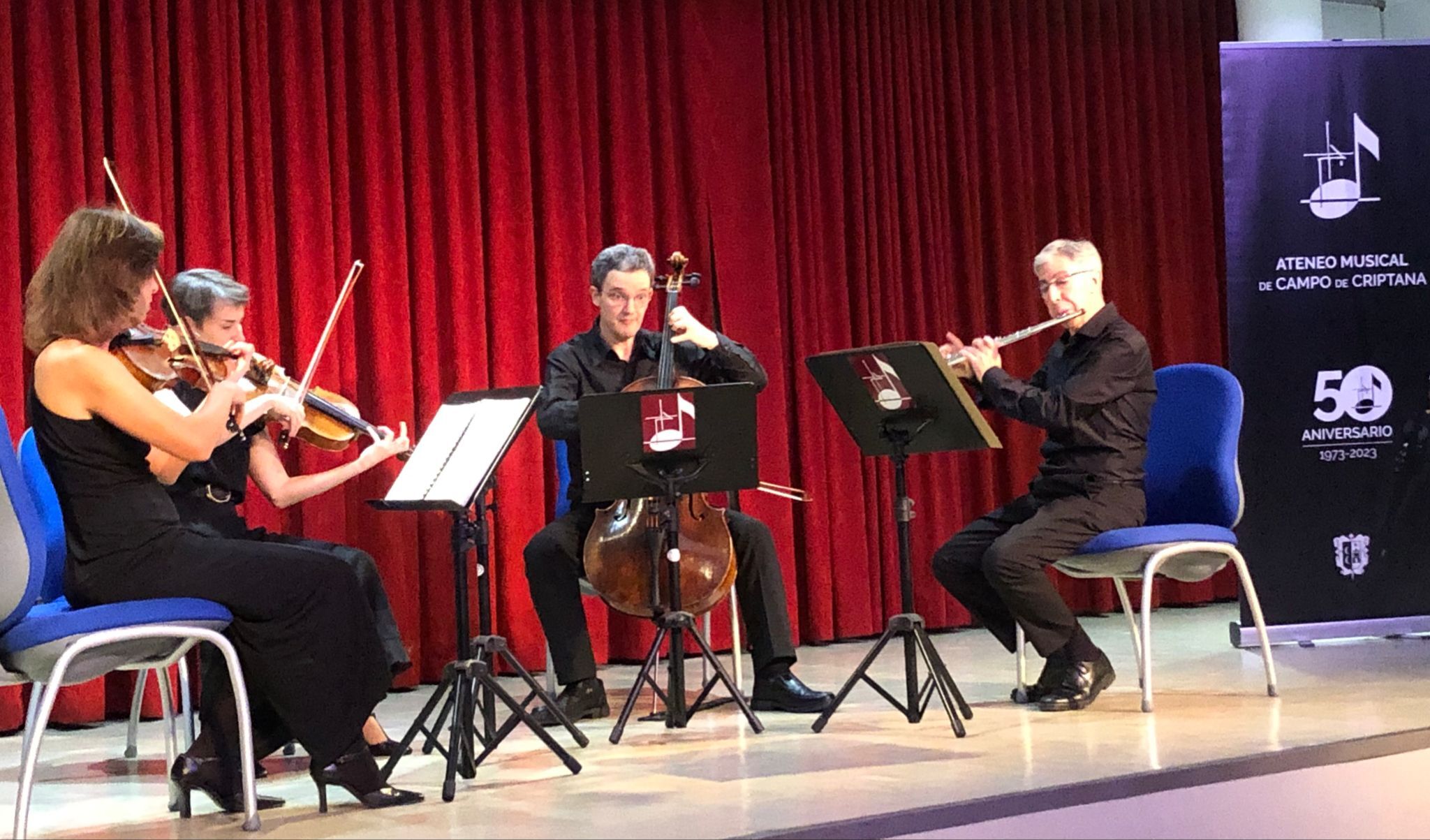 El Ateneo Musical de Campo de Criptana deslumbra con su “Cuarteto de Cuerda y Flauta”, concierto benéfico a favor de INDEPF