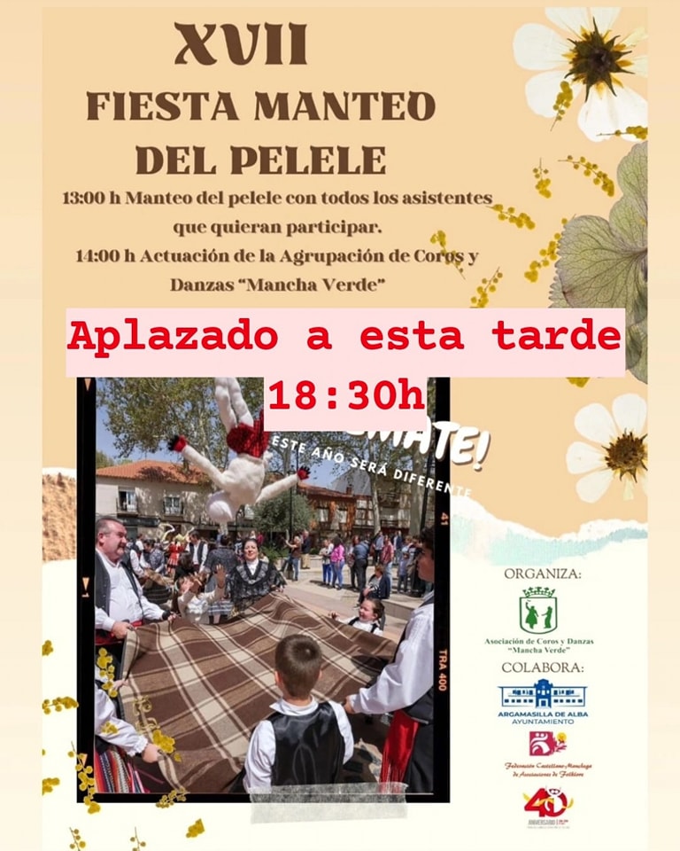 La XVII Fiesta Manteo del Pelele en Argamasilla de Alba cambia su horario a las 18:30 horas