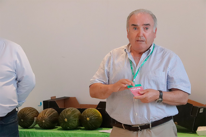 Los participantes en la cata de melón degustan cuatro variedades piel de sapo y eligen su preferida 