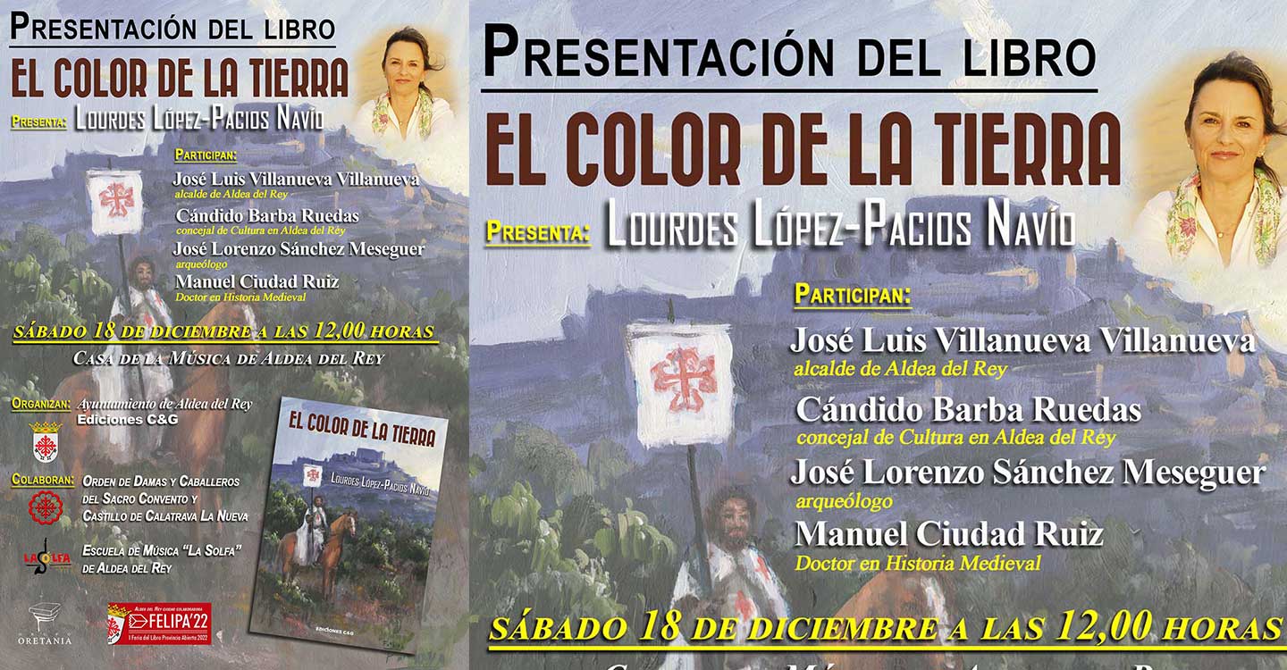 La novela ‘El color de la tierra’ de Lourdes López-Pacios Navío, se presenta el próximo sábado en la Casa de la Música de Aldea del Rey