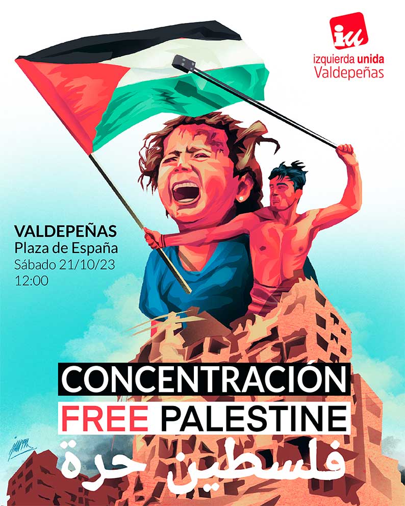 Concentración por el pueblo palestino en Valdepeñas