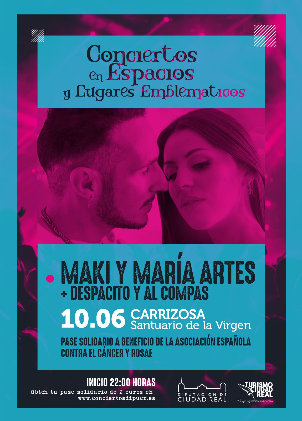 Ya se pueden solicitar los pases solidarios para el concierto de El Maki y María Artes del 10 de junio en Carrizosa