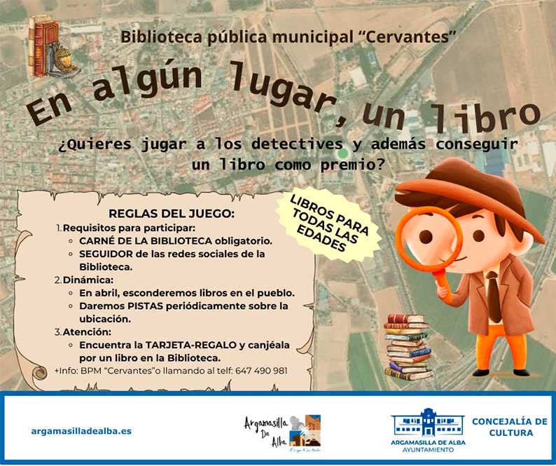 Descubre tesoros literarios con el juego ‘En algún lugar, un libro’ de la Biblioteca Municipal ‘Cervantes’