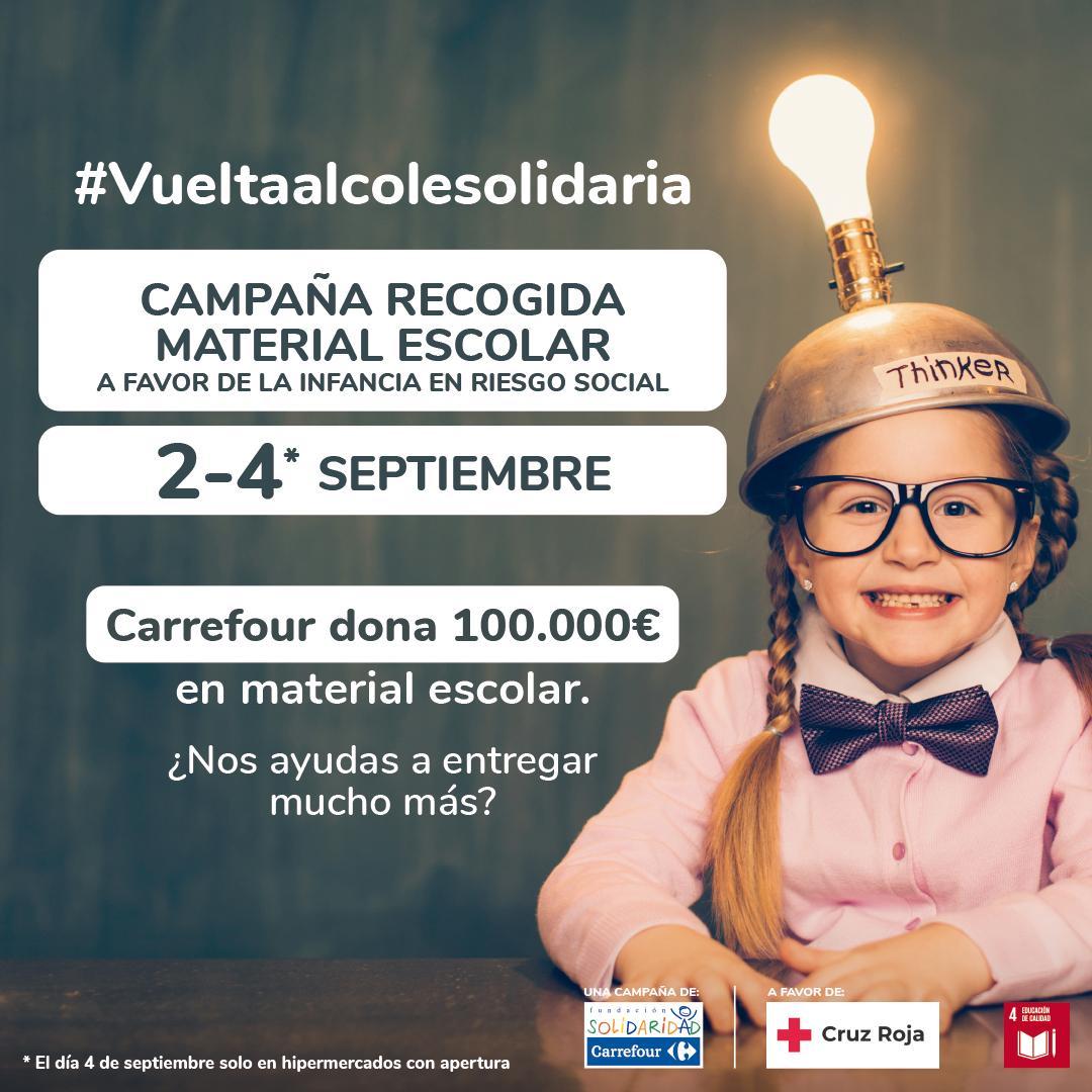 Fundación Solidaridad Carrefour y Cruz Roja promueven la ‘Vuelta al Cole Solidaria 2022’ a favor de la infancia en situación de vulnerabilidad social en Ciudad Real