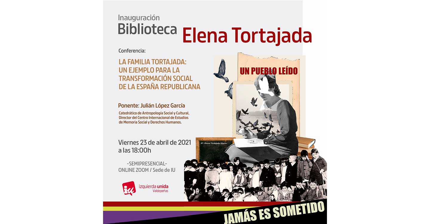 IU Valdepeñas inaugura la Biblioteca Popular “Elena Tortajada” el próximo viernes 23 de abril coincidiendo con el Día del Libro