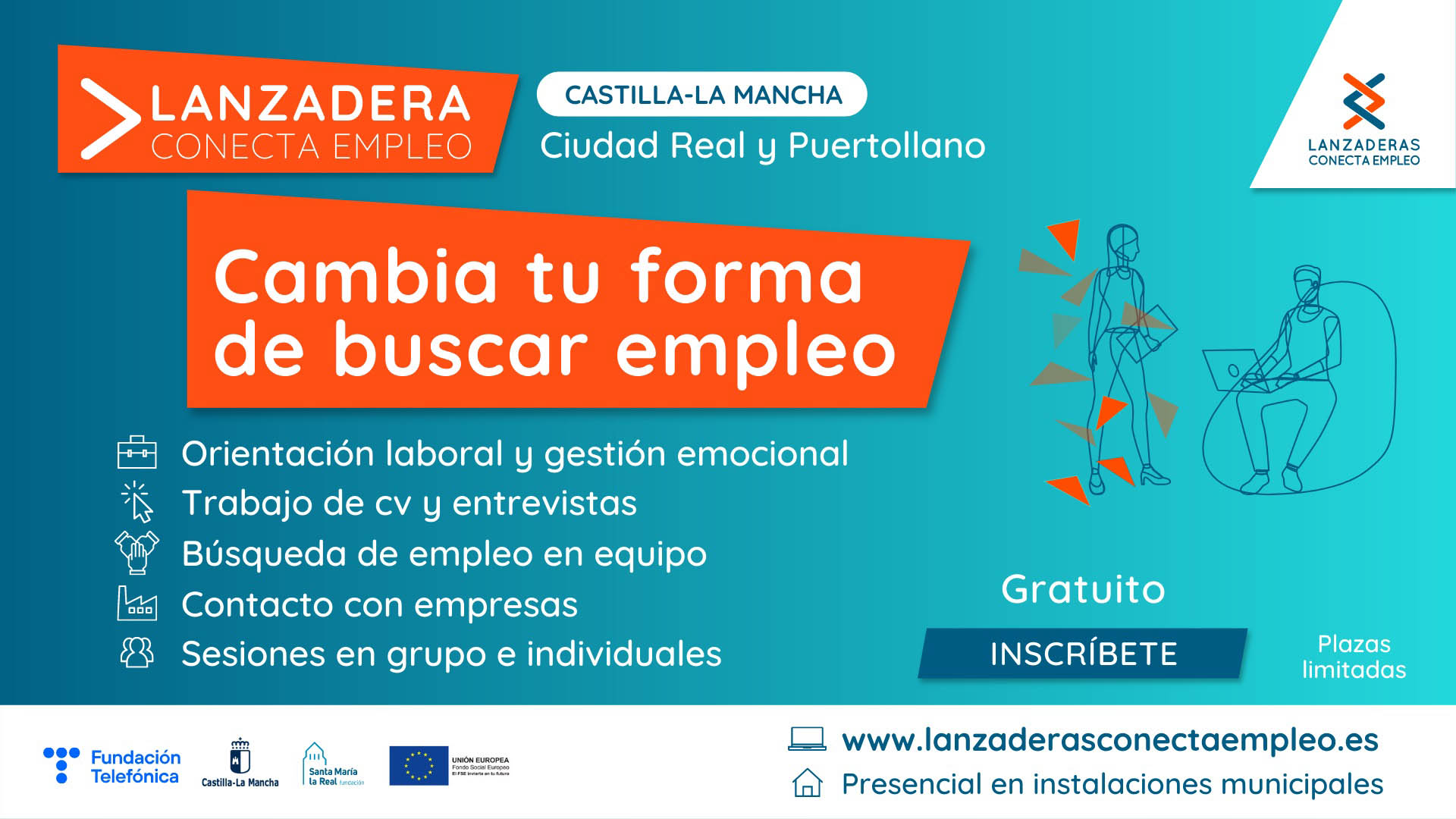 El plazo para que las personas desempleadas se inscriban en las nuevas Lanzaderas Conecta Empleo de Castilla-La Mancha acaba el día 23