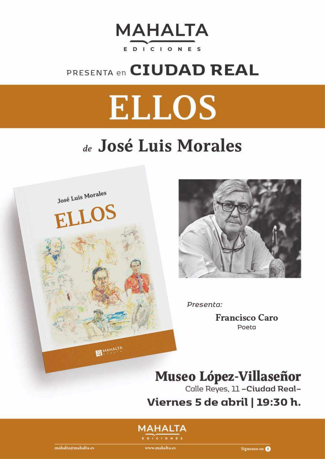 José Luis Morales presenta “Ellos”, un nuevo libro de poemas dedicado a sus maestros