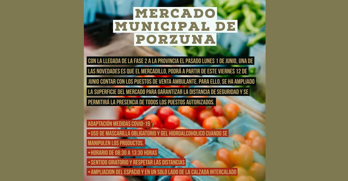 El mercadillo de Porzuna regresa este viernes bajo nuevas medidas de seguridad