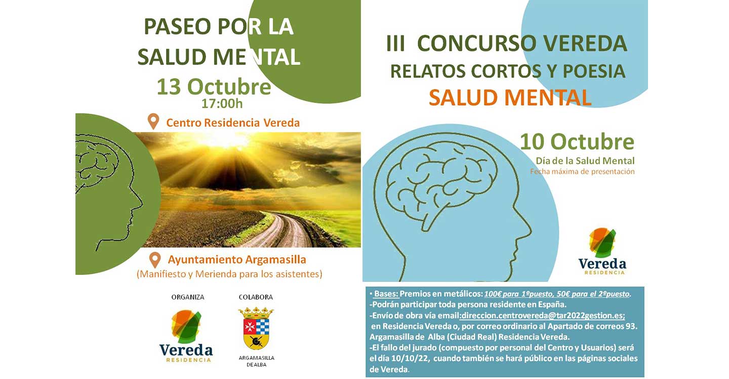 Residencia La Vereda organiza el III Concurso de Relatos Cortos y Poesía de Salud Mental