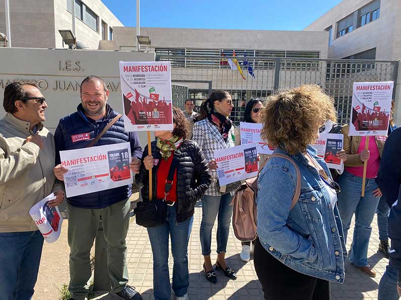 STE-CLM, CCOO y CSIF reclaman en Ciudad Real el fin de los recortes en Educación y apuntan a la protesta del 18M como fecha clave