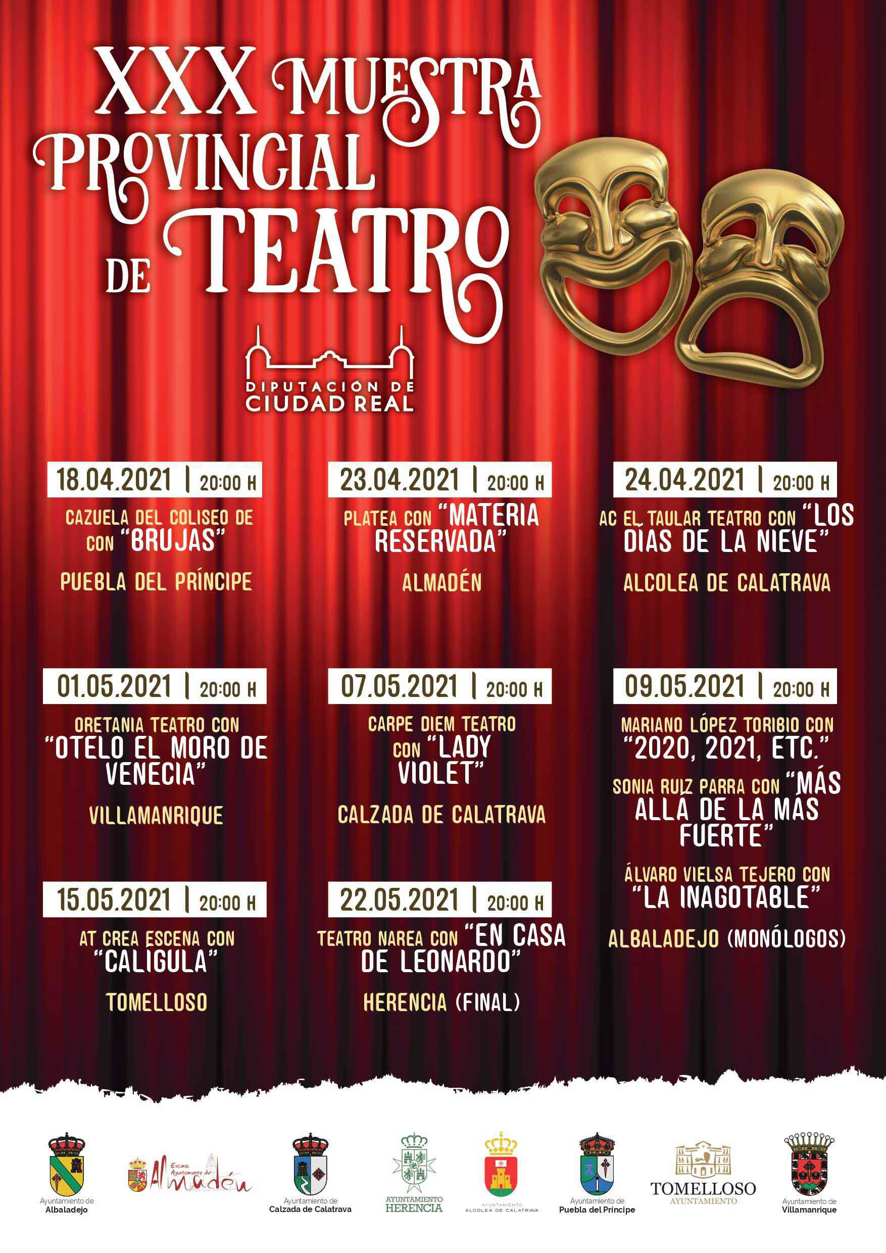 Cartel XXX Muestra Teatro Diputación de Ciudad Real