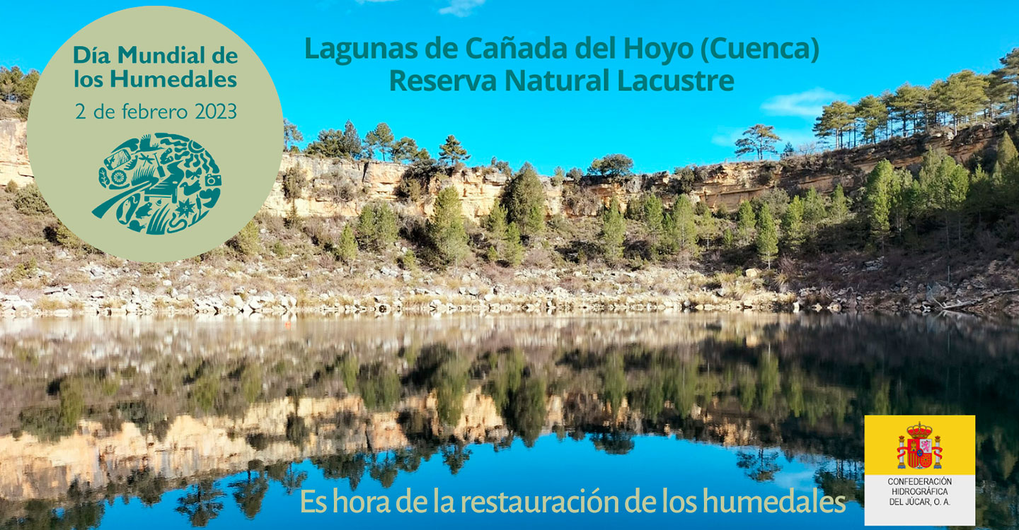 La Confederación Hidrográfica del Júcar, O.A., se suma a la conmemoración del Día Mundial de los Humedales desde el Complejo Lagunar 'Las Torcas de Cañada de Hoyo', recientemente declarado Reserva Natural Lacustre 
