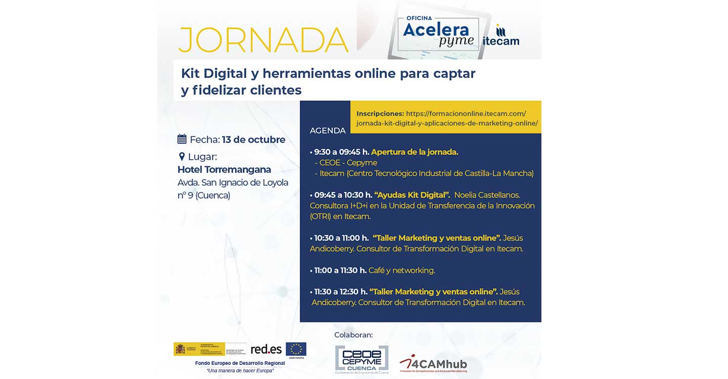La OAP Itecam celebrará una jornada para mejorar las oportunidades de la pyme en la era digital en colaboración con CEOE Cuenca