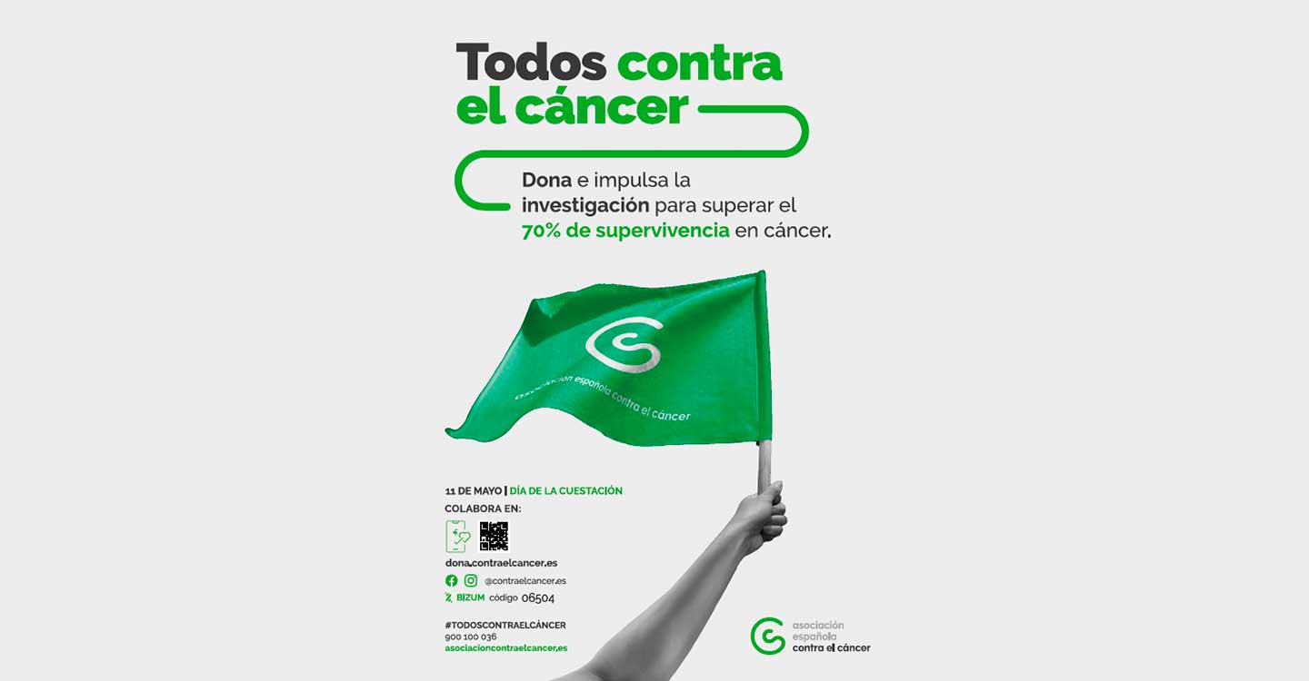 La Asociación despliega de nuevo su bandera con el objetivo de superar el 70% de supervivencia en cáncer