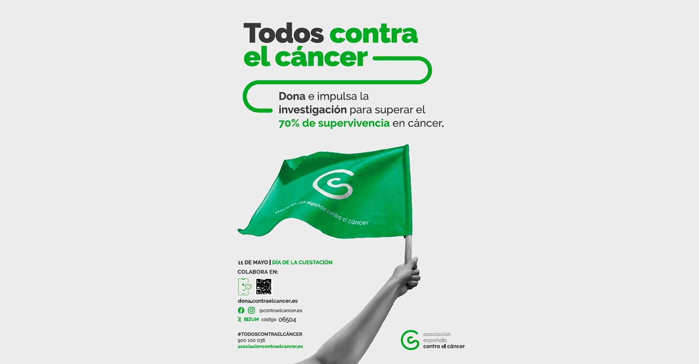 La Asociación Española Contra el Cáncer despliega de nuevo su bandera con el objetivo de superar el 70% de supervivencia en cáncer