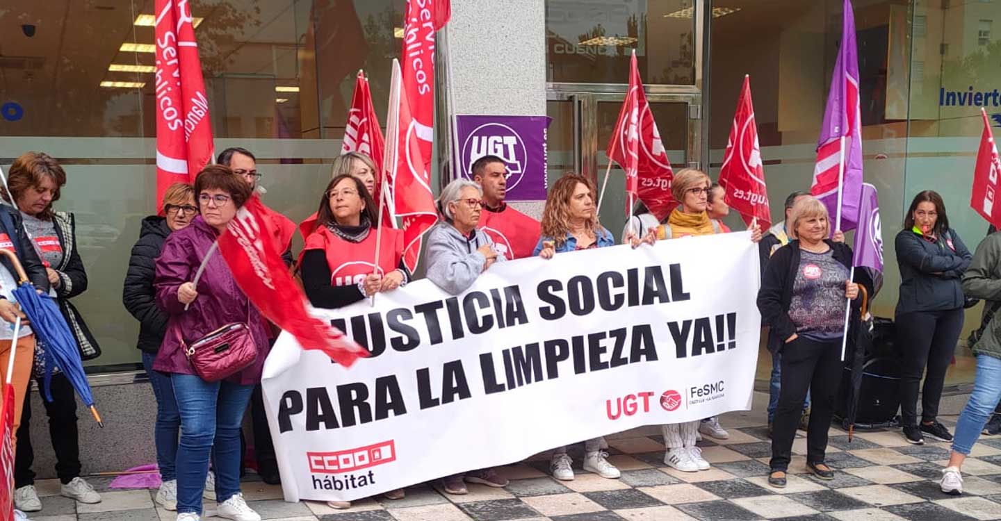 Las trabajadoras del sector de Limpieza de la provincia de Cuenca piden ante la patronal “justicia social” para el sector