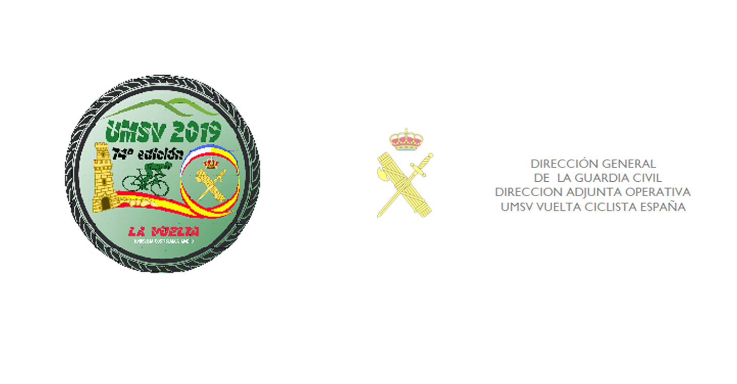 Dispositivo de la Guardia Civil durante el paso de la Vuelta a España 2019. 