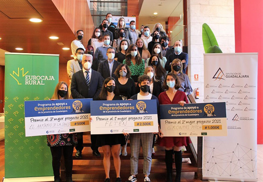 Eurocaja Rural participa en la entrega de premios del IV Programa de Apoyo a Emprendedores de Guadalajara