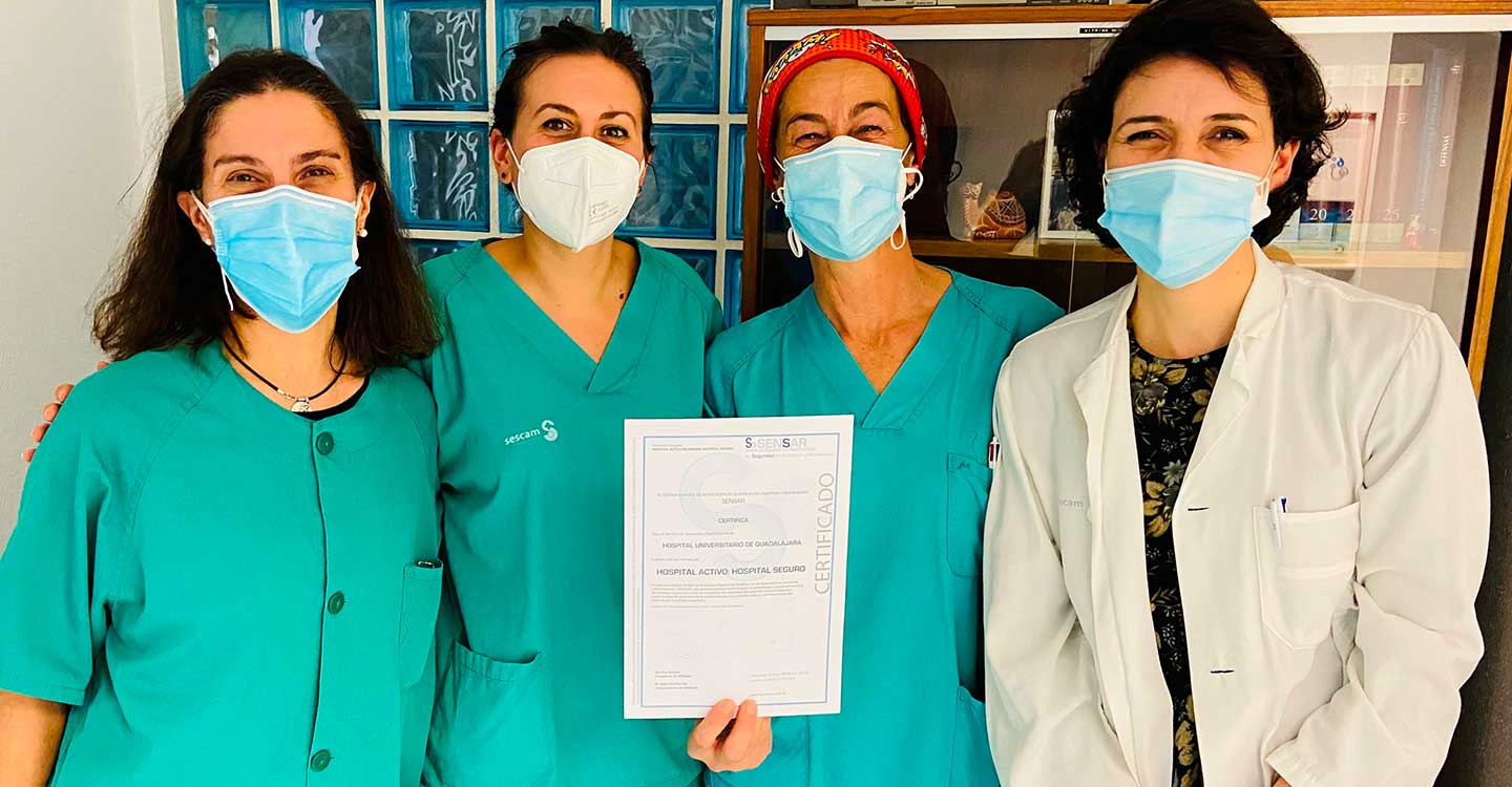 El Hospital de Guadalajara vuelve a revalidar la acreditación como ‘Hospital activo: hospital seguro’ que concede SENSAR
