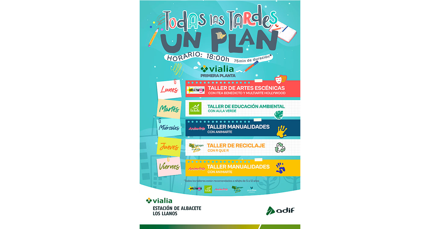 La estación de Adif Vialia Albacete Los Llanos arranca su programación de talleres infantiles gratuitos el 11 de octubre