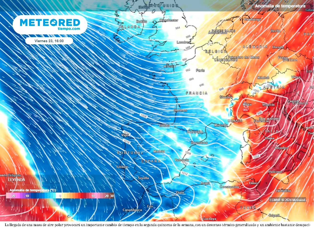 El aire polar traerá un cambio de tiempo drástico esta semana a España