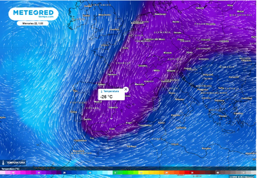 Los expertos de Meteored: una masa de aire polar provocará un descenso súbito de las temperaturas