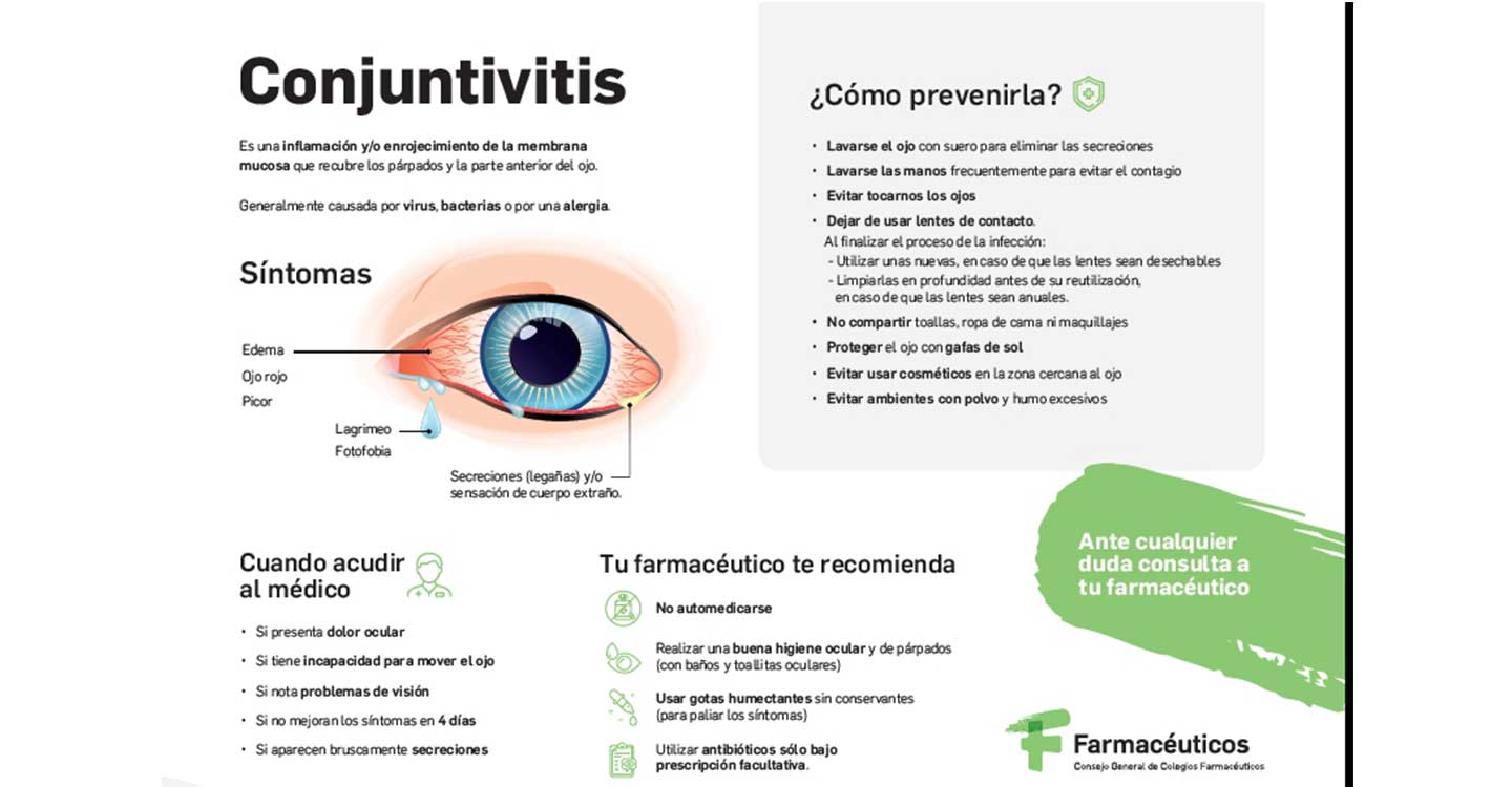 Los farmacéuticos lanzan una serie de consejos para prevenir la conjuntivitis otoñal