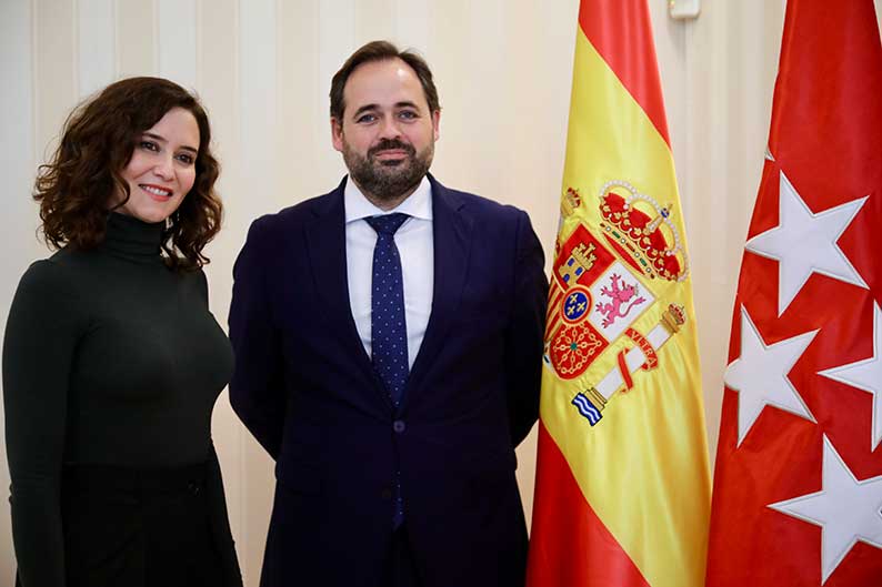 Núñez aborda con Ayuso la necesidad de crear un eje de crecimiento económico del sur de Europa entre Castilla-La Mancha, Madrid y Andalucía