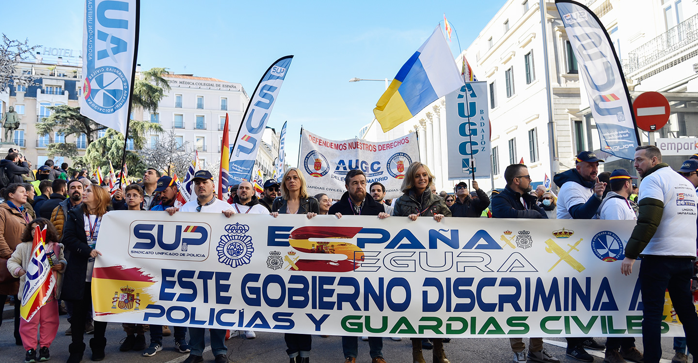 Picazo se manifiesta junto a la policía y la Guardia Civil en Madrid ante un Gobierno que les muestra un absoluto desprecio 