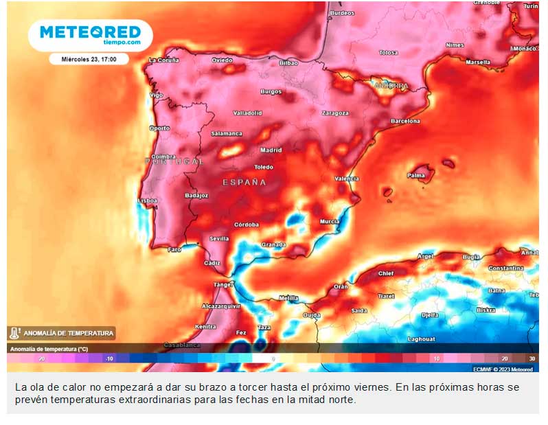 Avisos rojos por temperaturas extremas. Habrá cambio radical de tiempo el fin de semana 