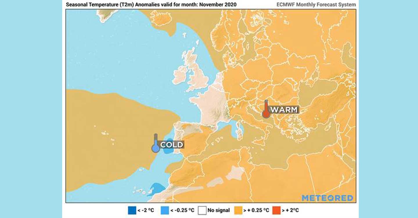 Pronóstico del tiempo para el mes de noviembre