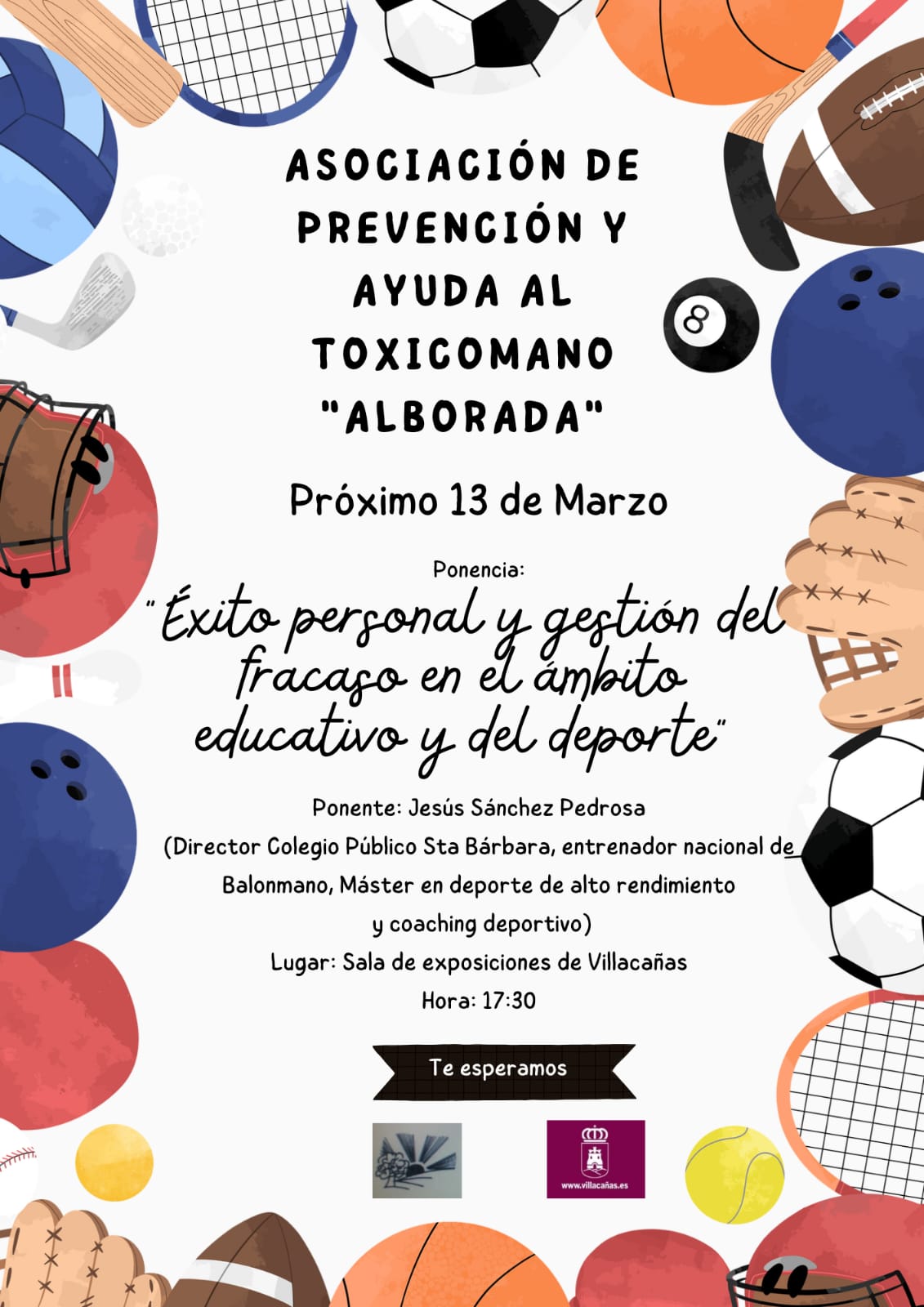 La Asociación Alborada de Villacañas nos invita a la charla “Éxito personal y gestión del fracaso en el ámbito educativo y del deporte”