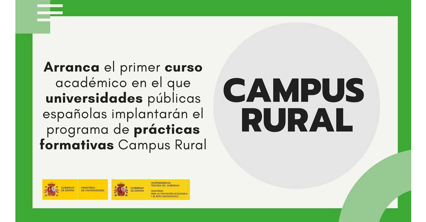 Arranca el primer curso académico en el que universidades públicas españolas implantarán el programa Campus Rural