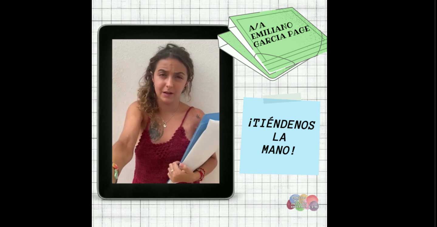 ”Emiliano, tiéndeme la mano”: La campaña con la que “Familias por la inclusión educativa de CLM” quiere dar a conocer la realidad de muchos alumnos de la región al presidente del Gobierno de Castilla-La Mancha