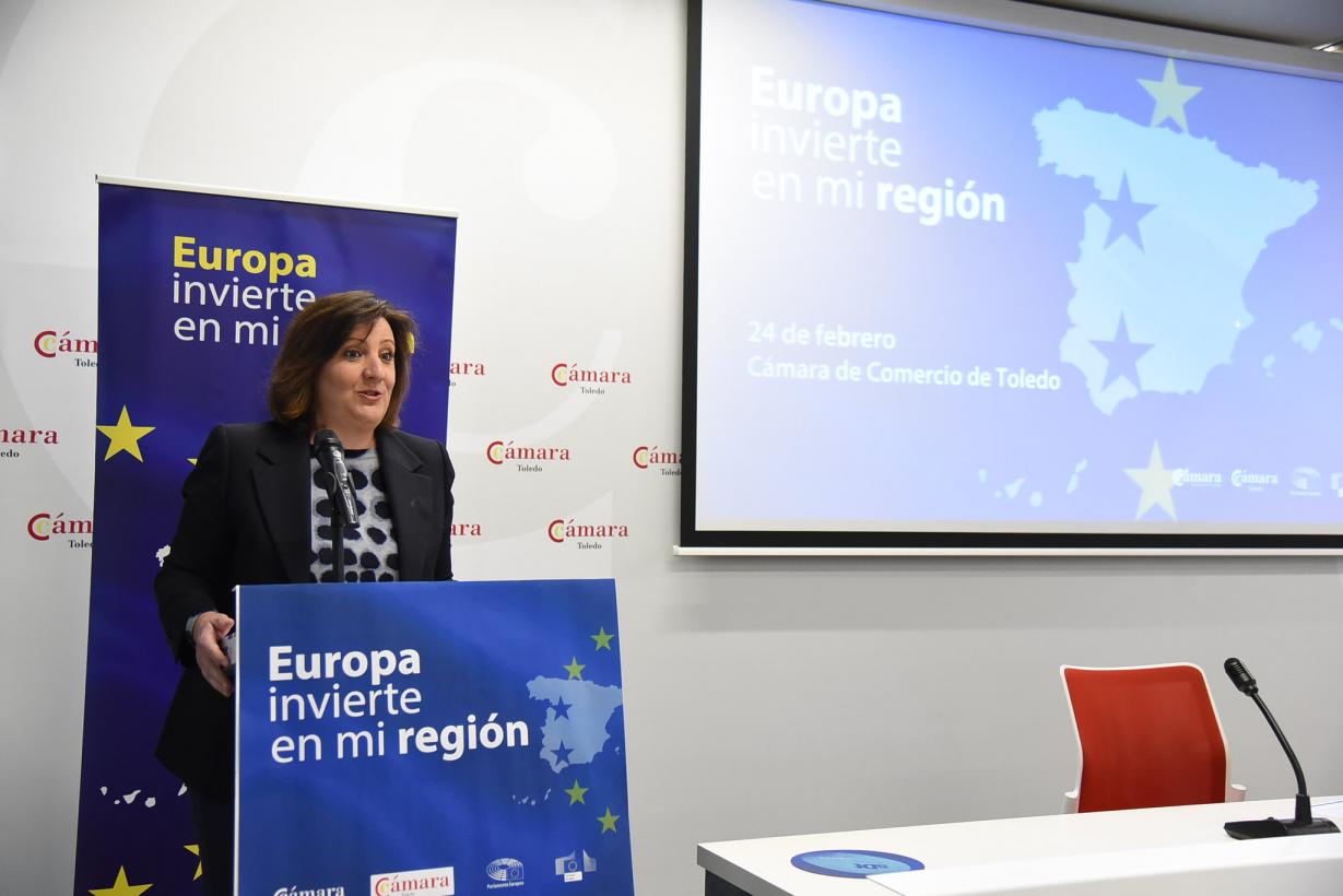 Patricia Franco interviene en la inauguración del seminario ‘Europa invierte en mi región’, celebrado en Toledo 