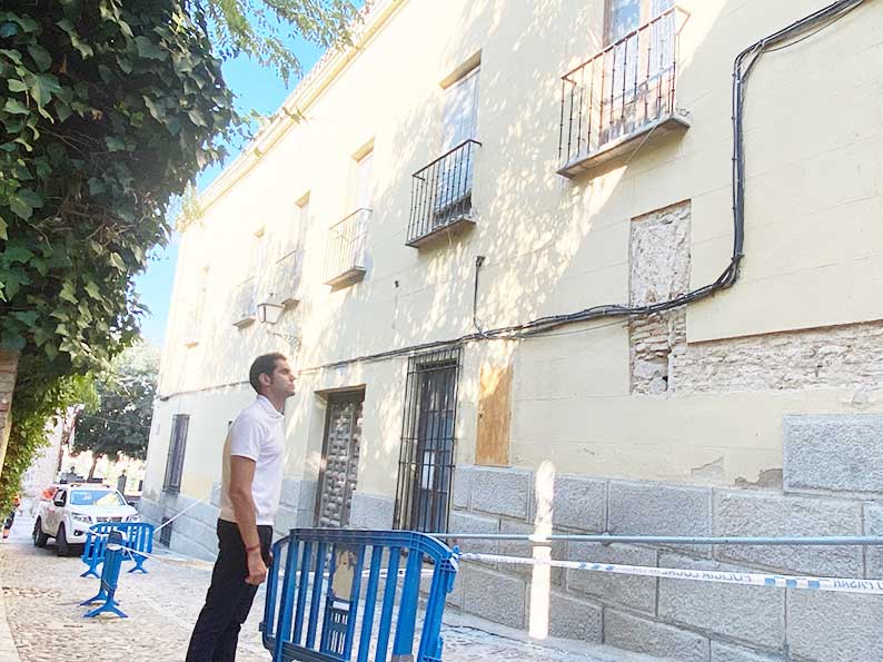 Comendador alerta a la Diputación de Toledo del peligro de derrumbe del edificio San Juan de Dios, acordonado por seguridad 