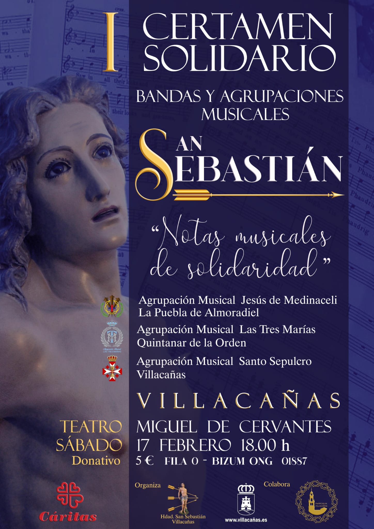 Villacañas celebrará el I Certamen Solidario de Bandas y Agrupaciones Musicales “San Sebastián” 