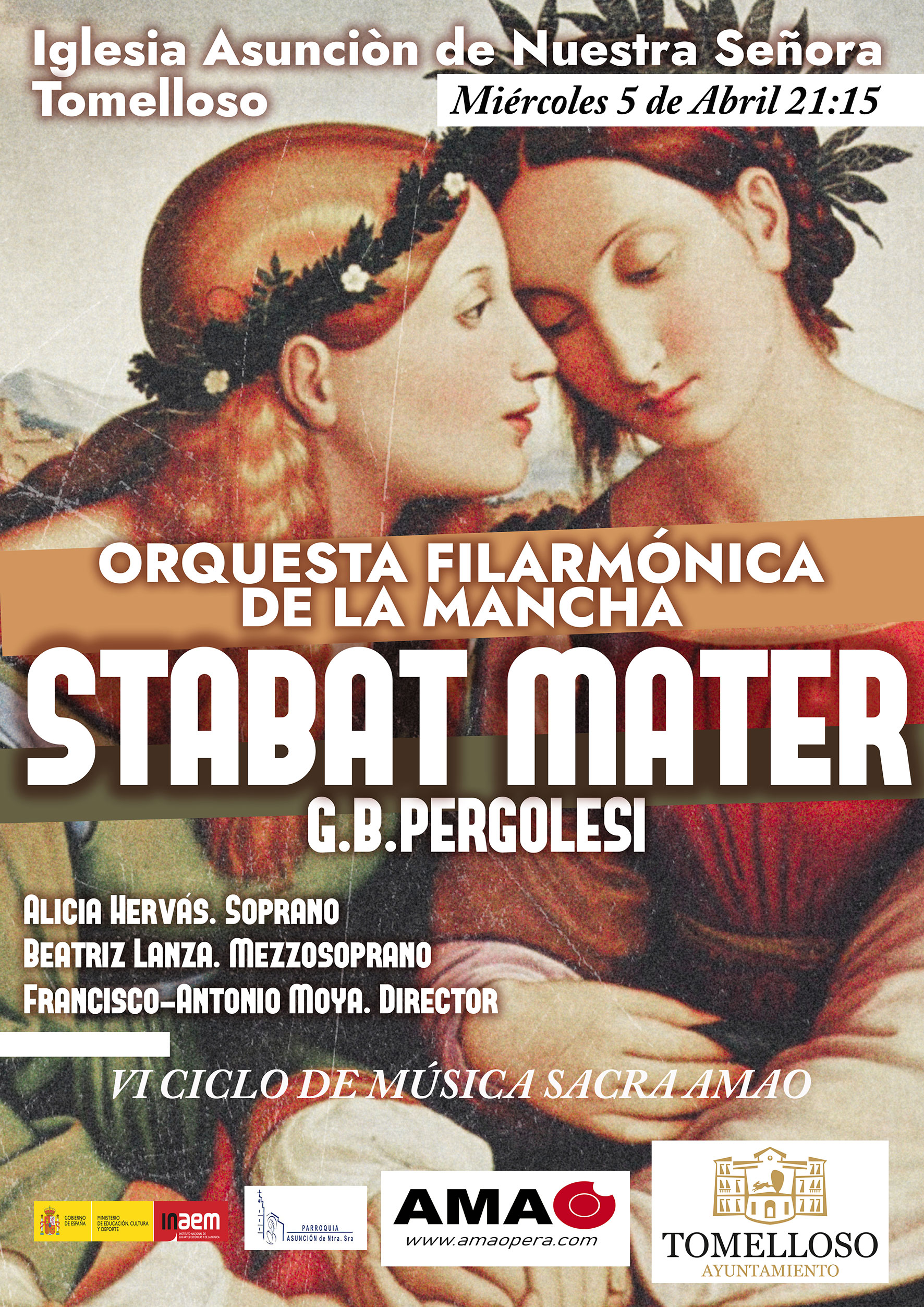 AMAO inaugurará su VI Ciclo de Música Sacra y Clásica de Tomelloso con el estreno del Stabat Mater de Pergolesi.