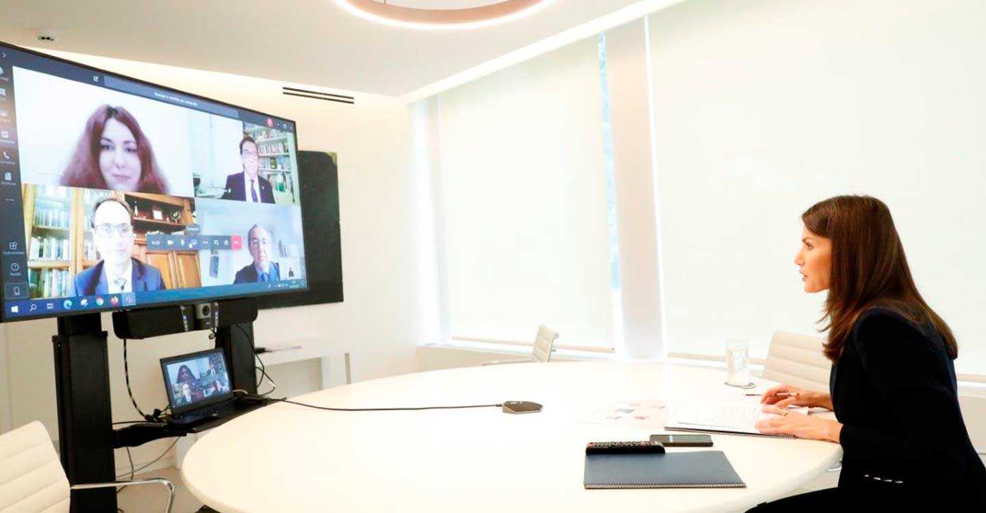 Bernabé Blanco, gerente de Afas Tomelloso, participa en una videoconferencia con Su Majestad La Reina