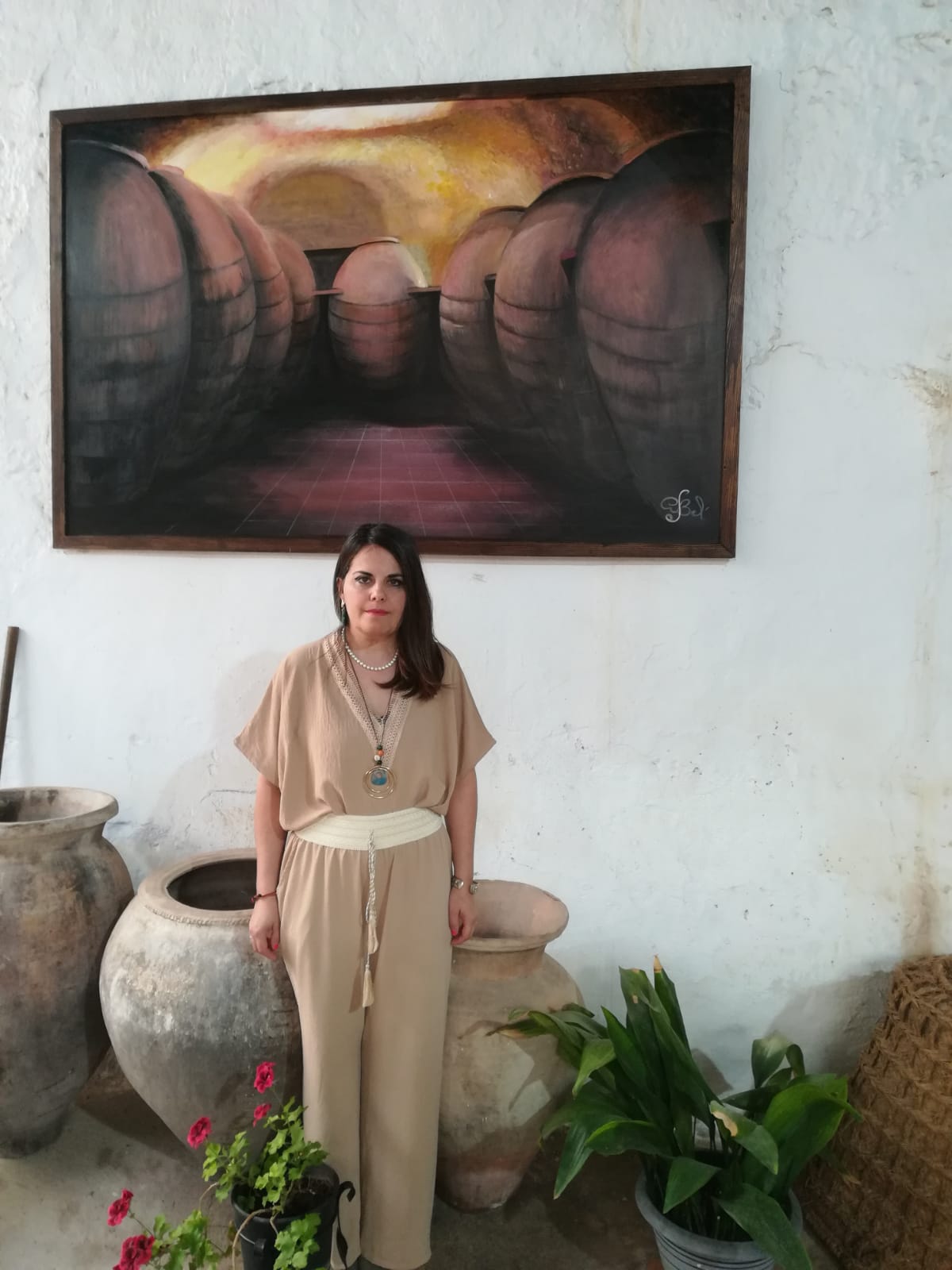 Ya luce en las instalaciones de Bodegas Memorial el óleo de la pintora y Escultora Carmen Belén Serrano