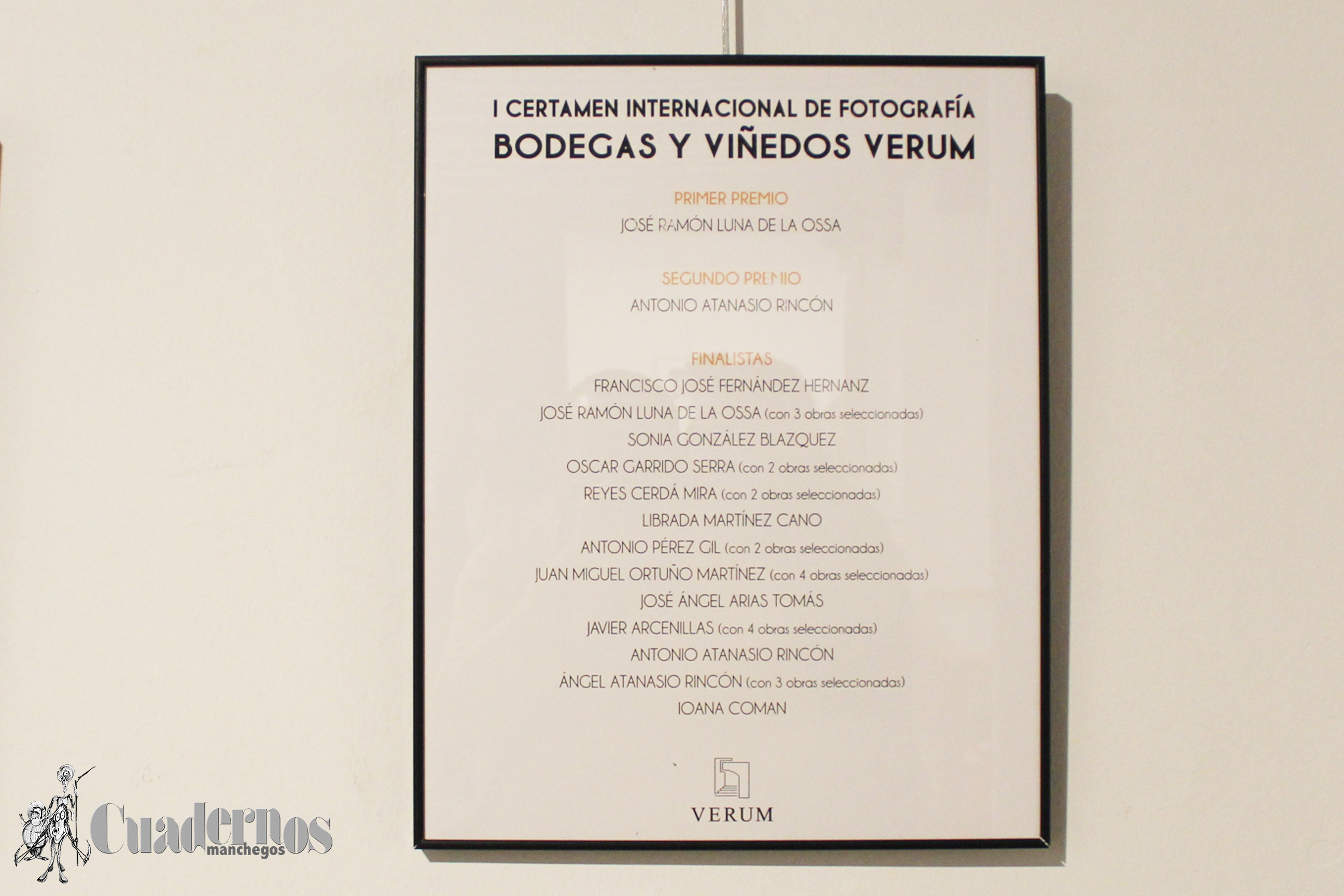 Premios I Certamen Internacional de Fotografía Bodegas y Viñedos Verum