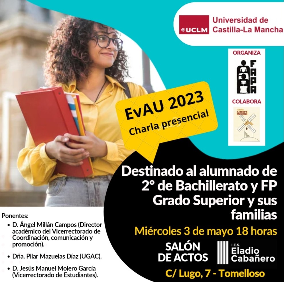 La UCLM impartirá en el IES Eladio Cabañero una charla sobre la EvAU