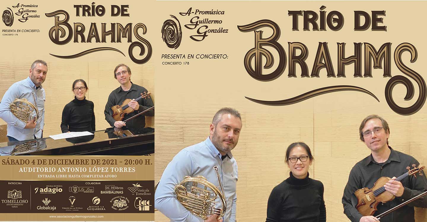 La Asociación Pro Música Guillermo González organiza un nuevo concierto en el que actuará el Trio Brahms