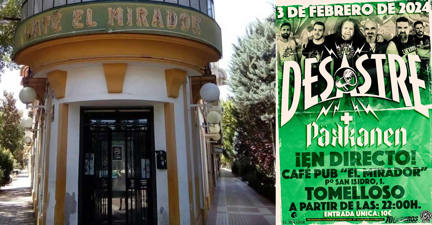 Desastre y Päkkanen compartirán escenario en un espectacular concierto en el Café Pub El Mirador de Tomelloso